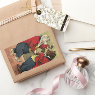  Victoriaans Happy, Gay, dansende Beren Rechthoekige Sticker