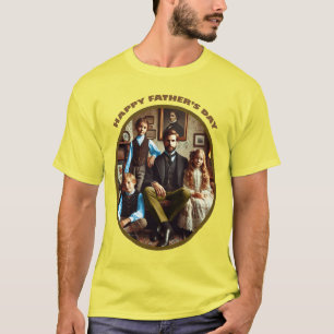 Victoriaans Happy Vaderdag Man met kinderen URM T-shirt