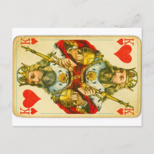 Victoriaans hartenkoning briefkaart (Voorkant)
