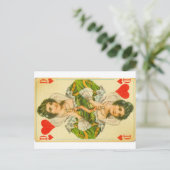 Victoriaans hartenkoningin briefkaart (Staand voorkant)