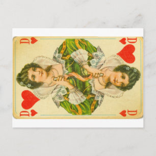 Victoriaans hartenkoningin briefkaart