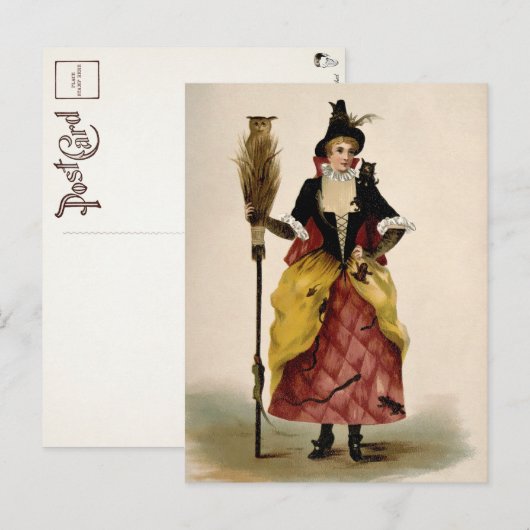 Victoriaans Heks Illustratie Briefkaart (Voorkant / Achterkant)