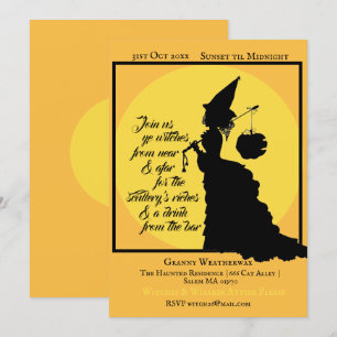  Victoriaans heks Poetic Halloween Party Kaart