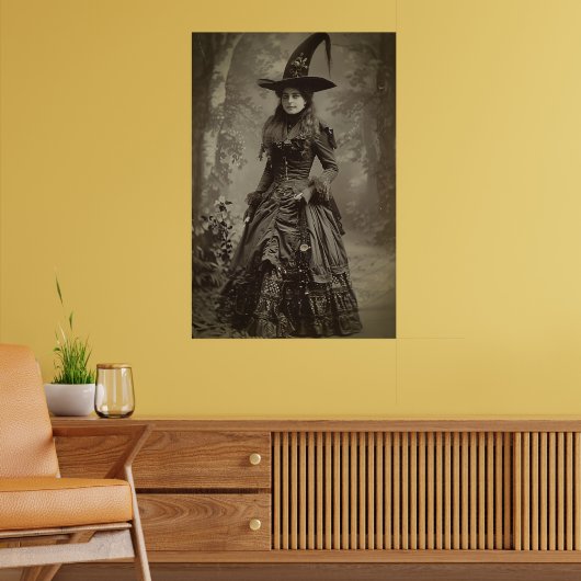 Victoriaans Heks Sepia Portretstijl 3 Poster (Woonkamer 2)