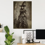Victoriaans Heks Sepia Portretstijl 3 Poster (Thuiskantoor)