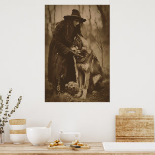 Victoriaans Heks Sepia Portretstijl 4 Poster