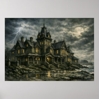 Victoriaans herenhuis van BurnsInHell Poster
