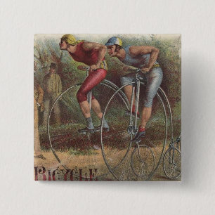 Victoriaans High Wheel Fietsen Vierkante Button 5,1 Cm