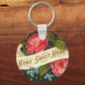 Victoriaans Home Sweet Home-Rozen Sleutelhanger (Voorkant)