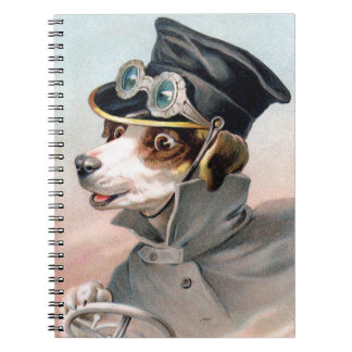 Victoriaans hond rijden auto notitieboek
