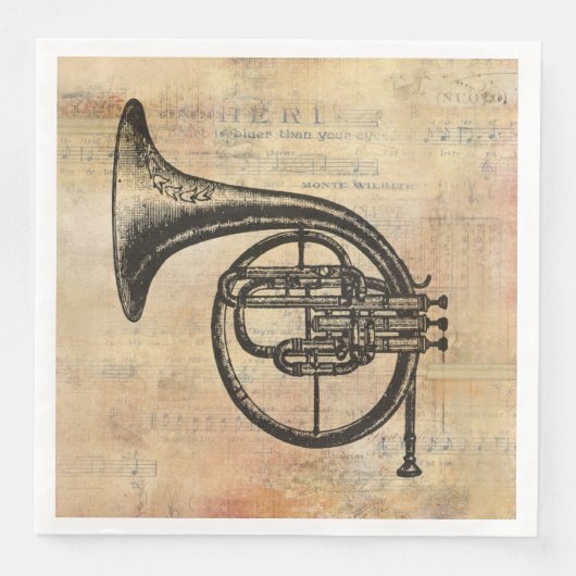 Victoriaans  Hoorn Ephemera-ontkoppeling Servet (Voorkant)