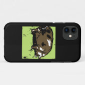 Victoriaans hout gesneden bruin en wit varkenshaar Case-Mate iPhone case (Achterkant (horizontaal))