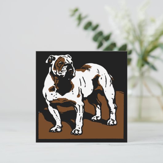 Victoriaans houtsnede boerderijdieren Engelse bull Aankondiging (Staand voorkant)