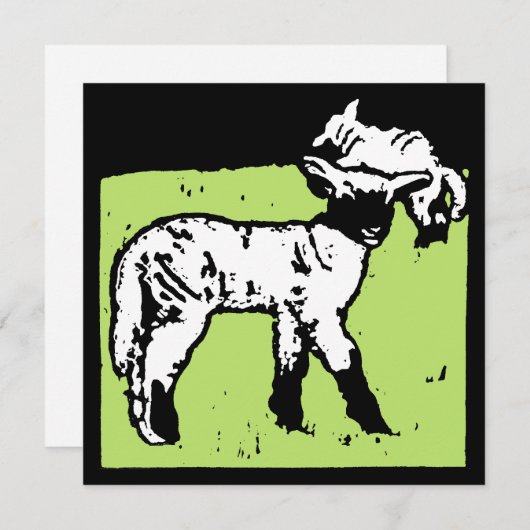 Victoriaans houtsnede boerderijdieren schapen en l aankondiging (Voorkant / Achterkant)