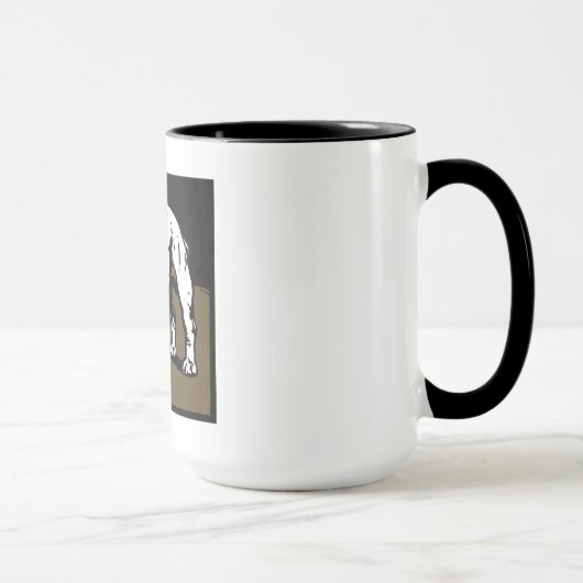 Victoriaans houtsnede Bulldog op Mok (Rechts)