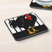 Victoriaans houtsnede haan op Onderzetter (Linkerzijde)