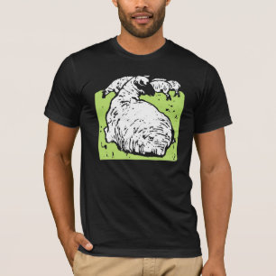 Victoriaans houtsnede schaap op T Shirt