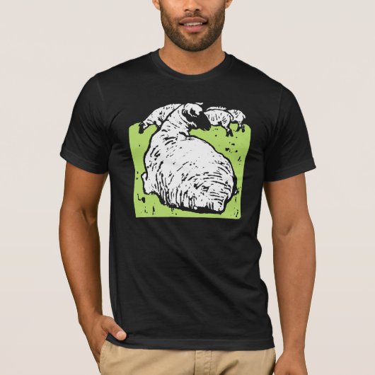 Victoriaans houtsnede schaap op T Shirt (Voorkant)