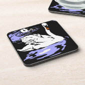 Victoriaans houtsnede zwanen op Onderzetter (Linkerzijde)