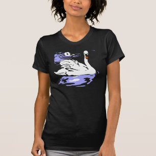 Victoriaans houtsnede zwanen op T Shirt