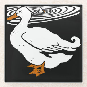 Victoriaans houtsnipvee glazen onderzetter