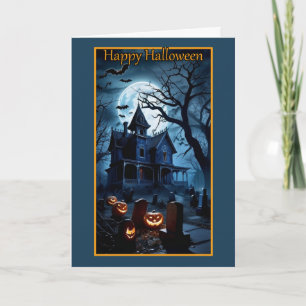 Victoriaans Huis Halloween Kaart