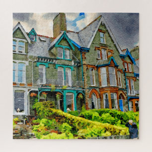 Victoriaans huis in Keswick geschilderd in waterve Legpuzzel