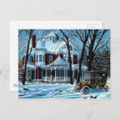 Victoriaans Huis Winter Briefkaart (Voorkant / Achterkant)