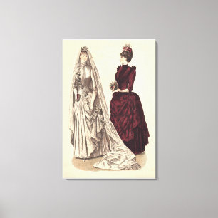 Victoriaans huwelijksreis canvas afdruk