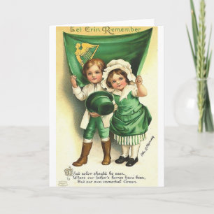 Victoriaans Ierse kinderen St. Patrick's Day Card Kaart