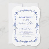 Victoriaans Iets Blauw Frans Vrijgezellenfeest Kaart (Voorkant)