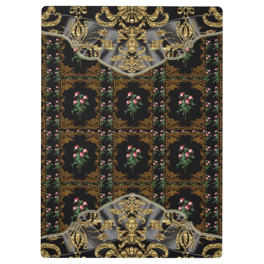 Victoriaans II Lashers Elegant Floral Monogram Klembord (Achterkant)