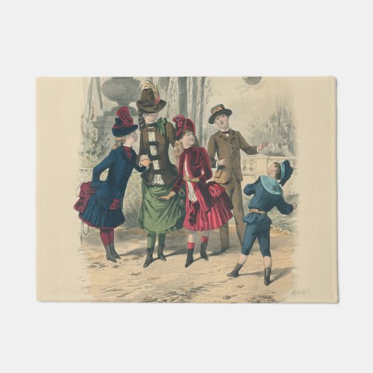 Victoriaans illustratie van de Mode van kinderen Deurmat (Voorkant)