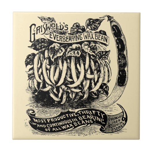 Victoriaans jaar groenten en fruit Tegeltje (Voorkant)