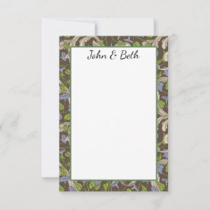 Victoriaans jachtwijnstokken met bloei bedankkaart