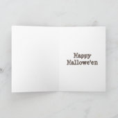Victoriaans jongen Carving Pumpkin Halloween Kaart (Binnen)