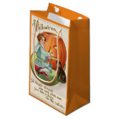 Victoriaans jongen Carving Pumpkin Halloween Klein Cadeauzakje (Voorkant Gekanteld)