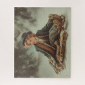 Victoriaans jongen op een slee legpuzzel (Verticaal)