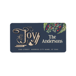  Victoriaans Joy Botanical Holly Label