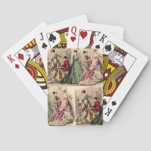 Victoriaans jurk met roze boog fiets spelen Kaart