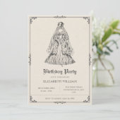  Victoriaans jurk verjaardag Kaart (Staand voorkant)