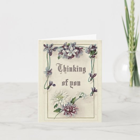 Victoriaans kaart "Denken aan jou" (Voorkant)