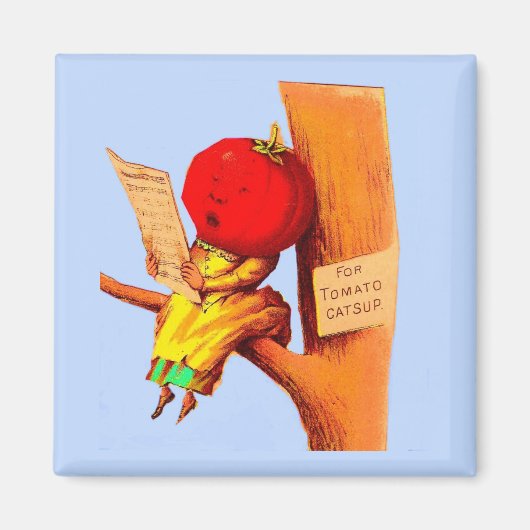 Victoriaans kaart tomatenkoppelvrouw magneet (Voorkant)