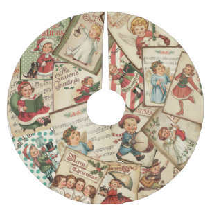 Victoriaans Kaarten van de Kerstpost van de Kinder Kerstboom Rok