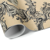 Victoriaans Kader Skulls Gothic Skeleton Gothic Cadeaupapier (Rol Hoek)