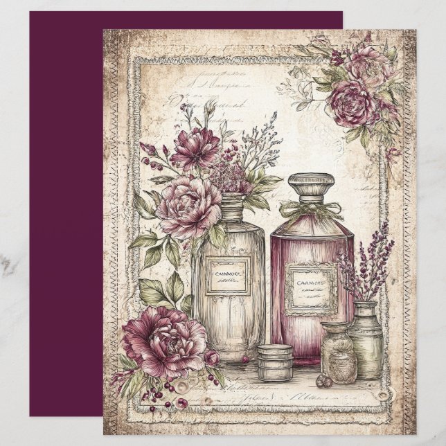 Victoriaans & Kanten Scrapbook Papier (Voorkant / Achterkant)