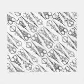 Victoriaans kapper naaischaar elegant fleece deken (Voorkant (Horizontaal))