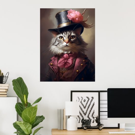 Victoriaans kat poster (Thuiskantoor)