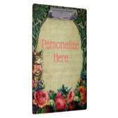 Victoriaans kattenblademuziek Bloemen Groene Pin Klembord (Rechts)