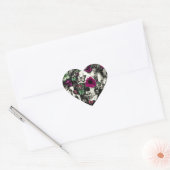 Victoriaans keelschedel met roze accenten hart sticker (Envelop)